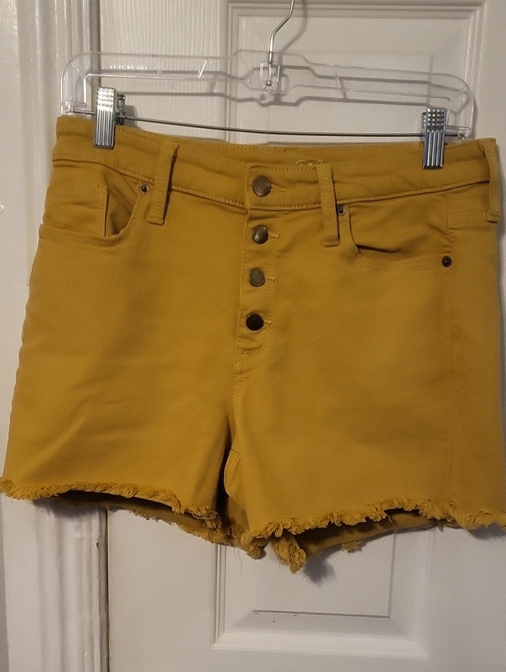 Universal Thread Mustard Yellow High-Rise Button-Front Jean Shorts